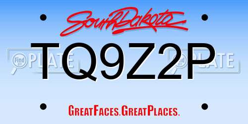 TQ9Z2P South Dakota License Plate