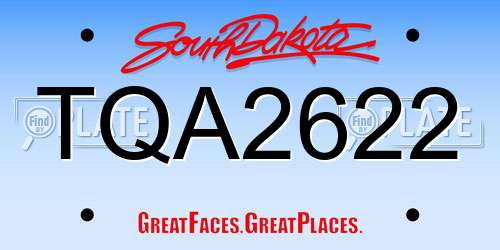 TQA2622 South Dakota License Plate