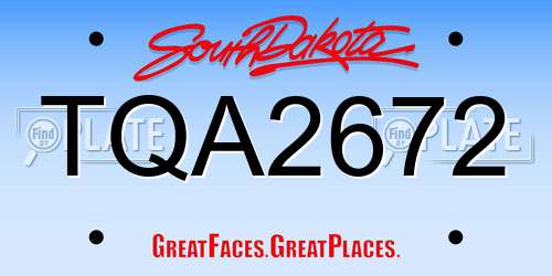 TQA2672 South Dakota License Plate