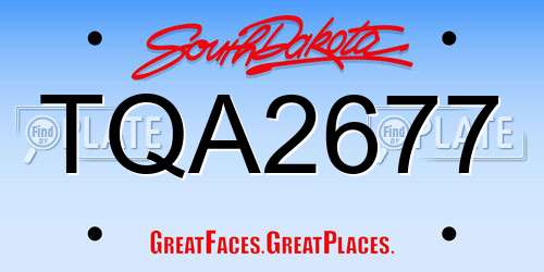 TQA2677 South Dakota License Plate