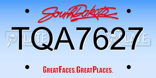 TQA7627 South Dakota License Plate