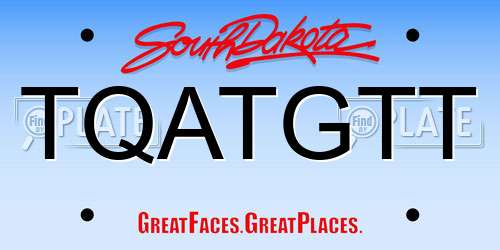TQATGTT South Dakota License Plate
