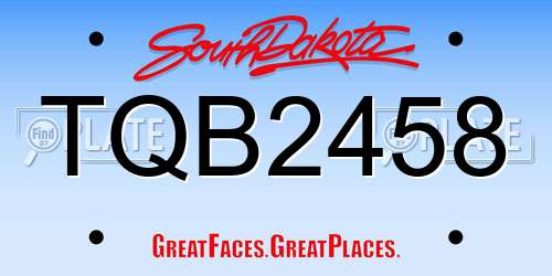 TQB2458 South Dakota License Plate