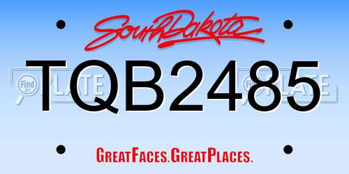 TQB2485 South Dakota License Plate