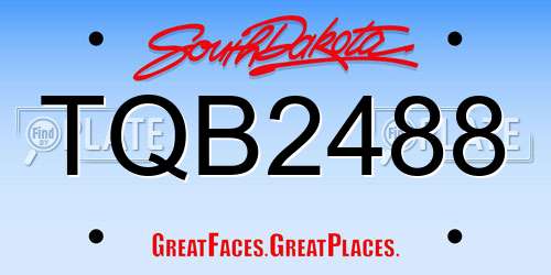 TQB2488 South Dakota License Plate