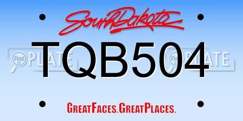 TQB504 South Dakota License Plate