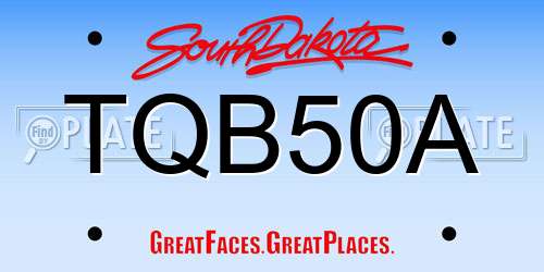 TQB50A South Dakota License Plate