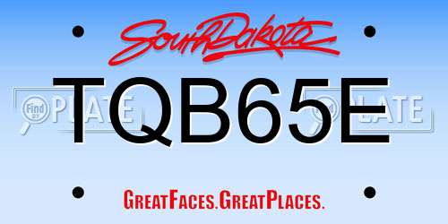 TQB65E South Dakota License Plate