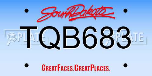 TQB683 South Dakota License Plate