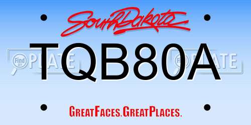 TQB80A South Dakota License Plate