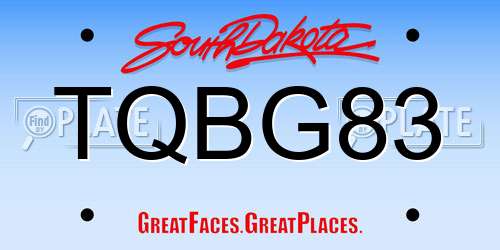 TQBG83 South Dakota License Plate
