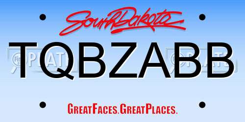 TQBZABB South Dakota License Plate