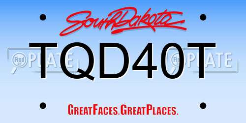 TQD40T South Dakota License Plate