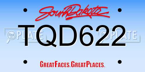 TQD622 South Dakota License Plate