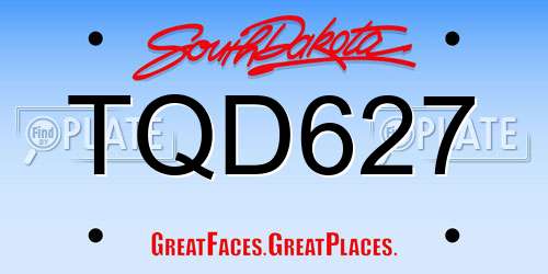 TQD627 South Dakota License Plate