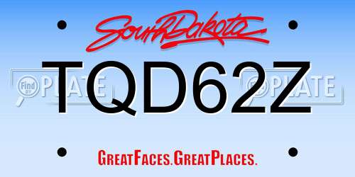 TQD62Z South Dakota License Plate