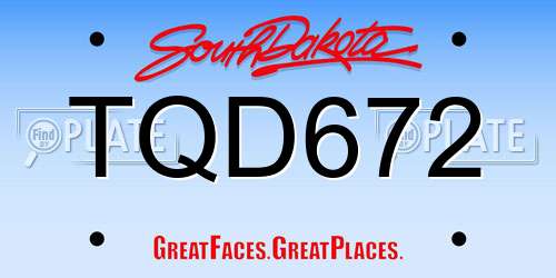 TQD672 South Dakota License Plate