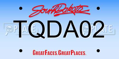 TQDA02 South Dakota License Plate