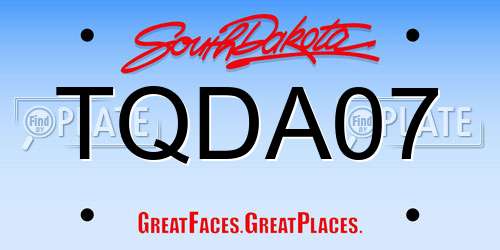 TQDA07 South Dakota License Plate