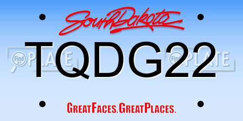 TQDG22 South Dakota License Plate