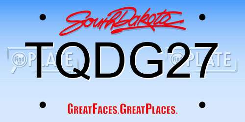 TQDG27 South Dakota License Plate