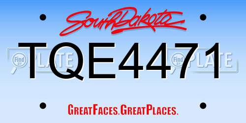 TQE4471 South Dakota License Plate