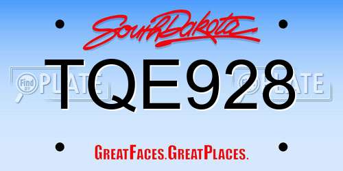 TQE928 South Dakota License Plate