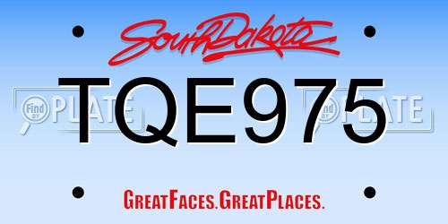 TQE975 South Dakota License Plate