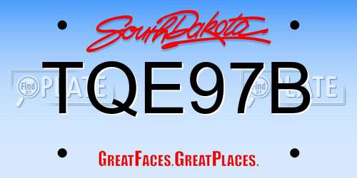 TQE97B South Dakota License Plate