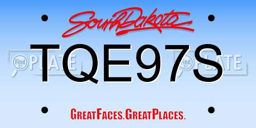 TQE97S South Dakota License Plate