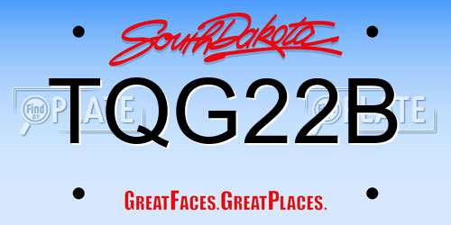 TQG22B South Dakota License Plate