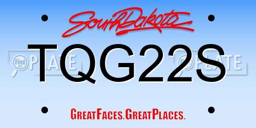 TQG22S South Dakota License Plate