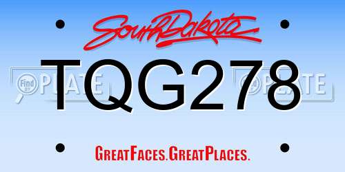 TQG278 South Dakota License Plate