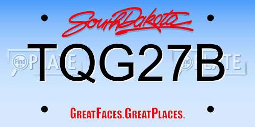 TQG27B South Dakota License Plate