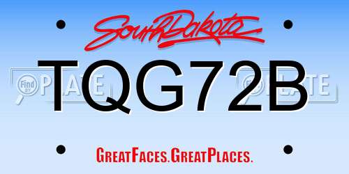 TQG72B South Dakota License Plate
