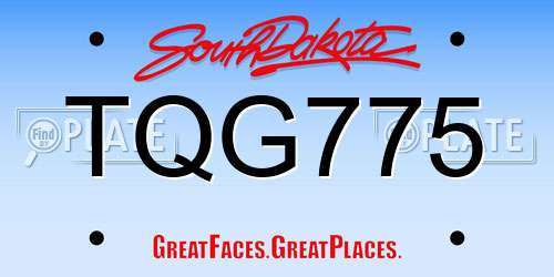 TQG775 South Dakota License Plate