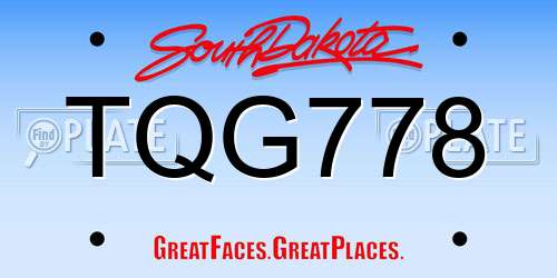 TQG778 South Dakota License Plate