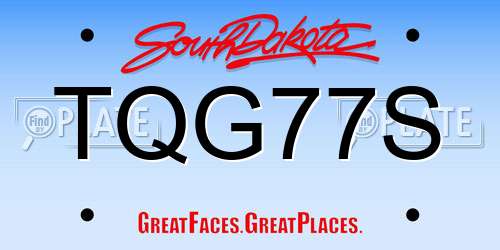TQG77S South Dakota License Plate