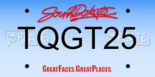 TQGT25 South Dakota License Plate