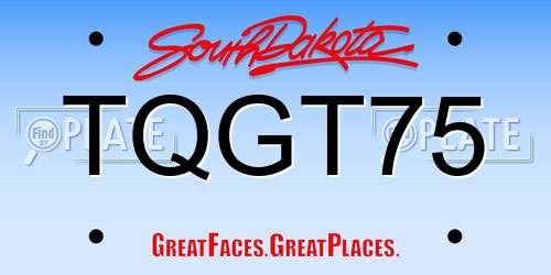 TQGT75 South Dakota License Plate