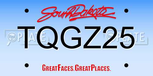 TQGZ25 South Dakota License Plate