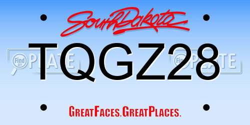 TQGZ28 South Dakota License Plate