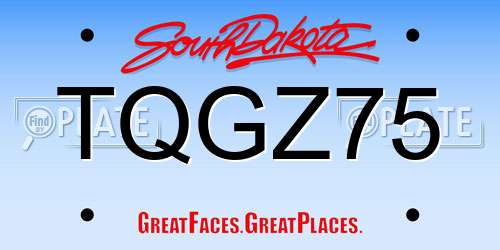 TQGZ75 South Dakota License Plate