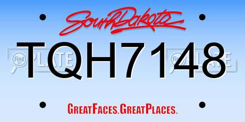 TQH7148 South Dakota License Plate
