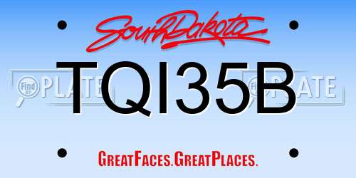 TQI35B South Dakota License Plate