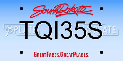 TQI35S South Dakota License Plate