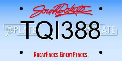TQI388 South Dakota License Plate