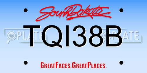 TQI38B South Dakota License Plate