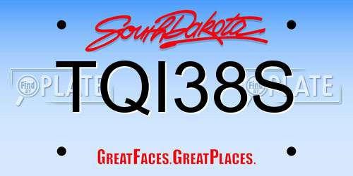 TQI38S South Dakota License Plate