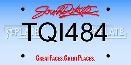 TQI484 South Dakota License Plate